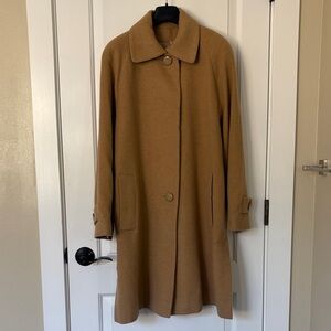 Fleurette 100% Camel Hair Tan Women's Vintage Classic Long Coat